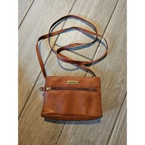 Anne Klein II Vintage Crossbody Bag – Genuine Leather – Brown – Small Purse